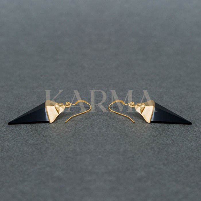 Gold Plated Sterling SIlver Gold Plated Earrings With Black Onyx